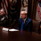 President Donald Trump participates in a meeting with Senior Military Leadership and the National Security Team in the Cabinet Room of the White House in Washington DC, May 9th, 2020.